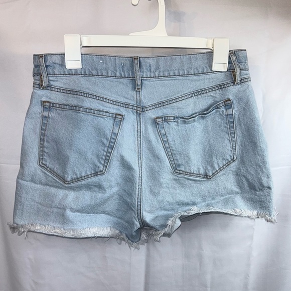 Loft Shorts Jean Curvy Fresh Cut High Rise Cut Off Raw Hem Bottoms Denim Shorts - Picture 6 of 9